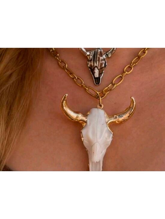 Jewelry - GoldBull Skull Necklace